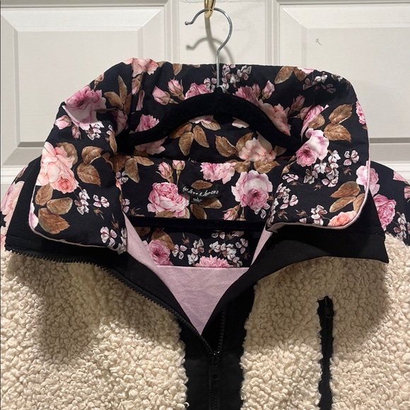 For Love and Lemons Cozy Zip-Up Jacket Colorblock floral stand collar Teddy bear - Picture 11 of 12